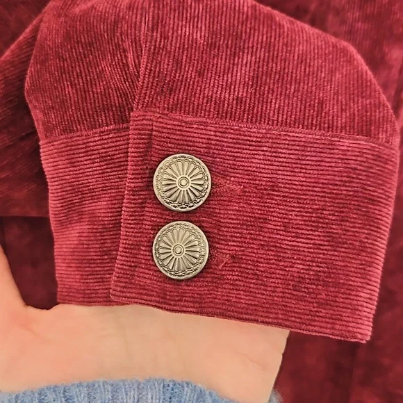 Merlot Corduroy Shacket | Vintage Americana Barn Chore Jacket| Sz. L - Picture 8 of 11